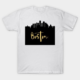 BOSTON MASSACHUSETTS DESIGNER SILHOUETTE SKYLINE ART T-Shirt